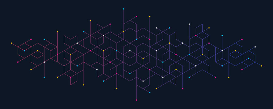 Abstract background with simple geometric figures and dots. Graphic design element and polygonal shape pattern
