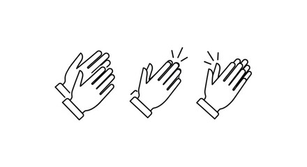 Fototapeta premium Three hands giving a round of applause.