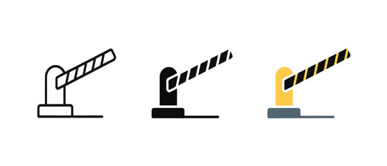 Set of boom gate and automatic barrier icons © Ayu