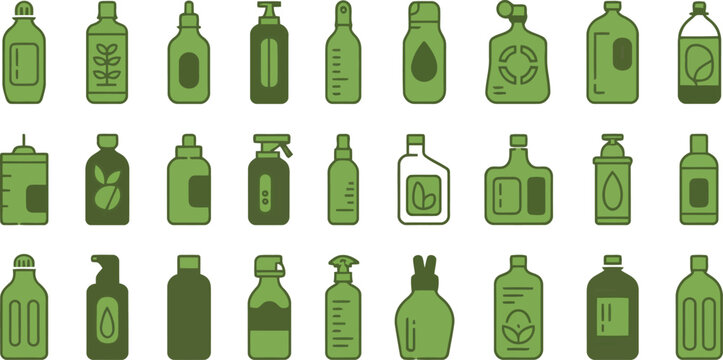 Eco Friendly Packaging Line Icons Sustainable Organic Product Labeling and Zero Waste Material Vector Set