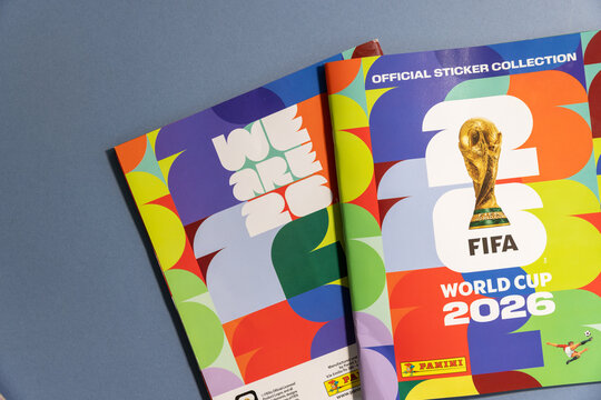 LONDON, UK - JUNE 2nd 2026: The official Panini world cup soccer 2026 sticker book collectable album