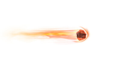 Asteroid Space Rock Burning Up as a Fireball as It Enters the Modern Earth's Atmosphere with Earth's Energy Shield Protection. Used for Space, Science Fiction, or Explosion Concepts. © RIHAN