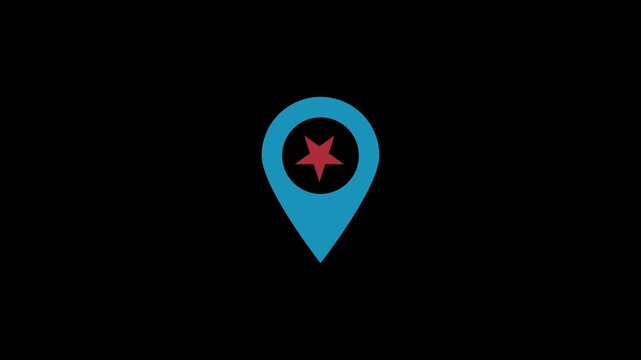 Navigation map marker pin icon isolated on an alpha channel background