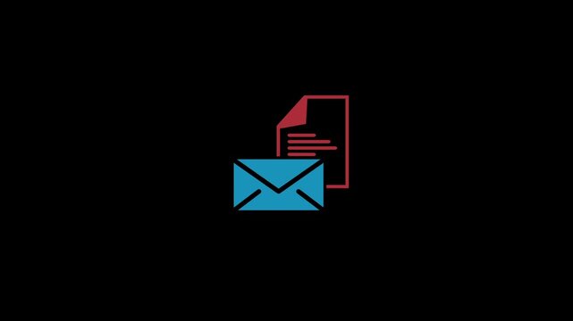 Email sending icon isolated on an alpha channel background