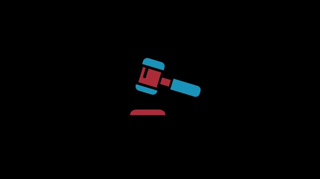 A gavel and sound block icon isolated on an alpha channel background