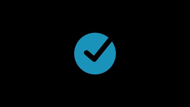 Correction tick mark isolated on an alpha channel background
