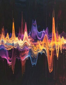 Vibrant colorful sound wave graphic design.