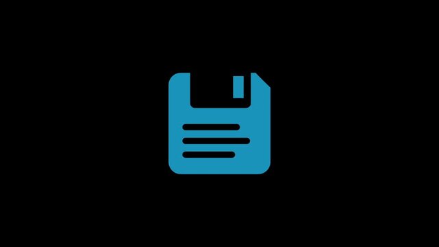 Floppy disk icon isolated on an alpha channel background, file saving on hard drive 