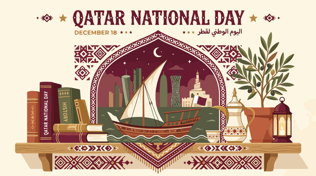 Qatar National Day Celebration Decorations.