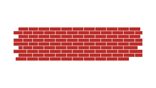 Red Brick Wall Vector Brush Realistic Construction Pattern Border for Industrial and Urban Designs