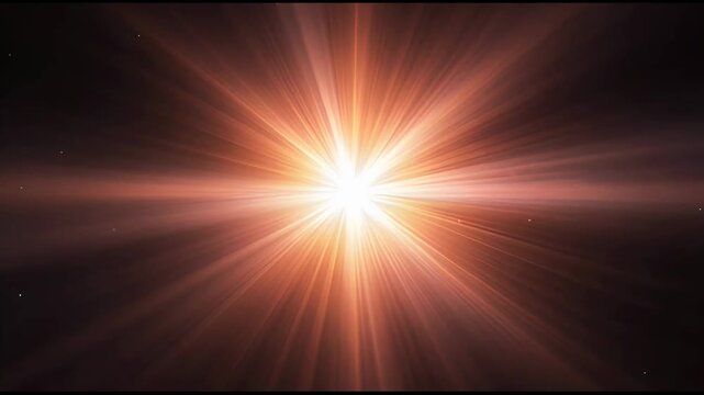 The video depicts a sequence of images showing a luminous, energetic burst of light emanating outward from a central point
