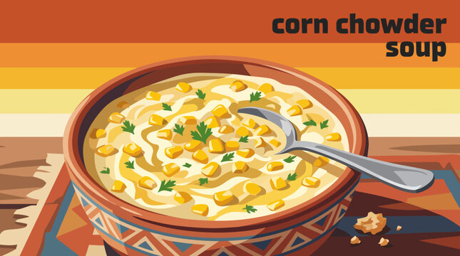 corn chowder soup cuisine food recipe culinary homemade traditional delicious meal bowl ingredients comfort dining creamy texture sweet kernels rich flavor