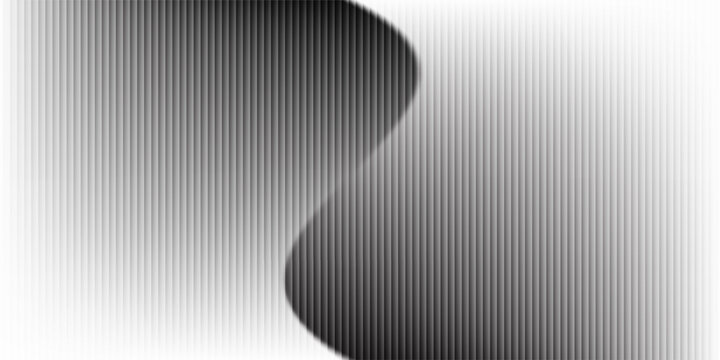 Black and White Linear Halftone Background with Vertical Parallel Lines. Smooth Stripe Gradient Pattern for Modern Graphic Design.