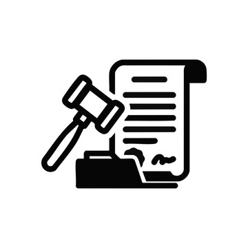 Probate will and legal documents vector illustration. Judge gavel with testament scroll and seal icon. Law and inheritance concept graphic