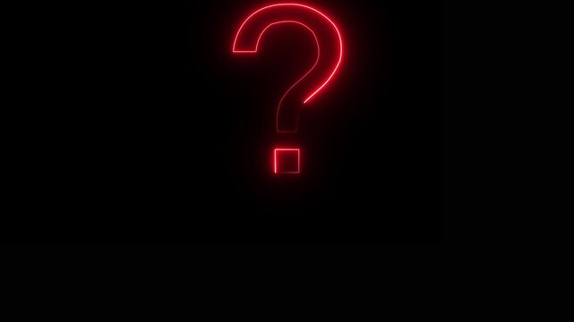 Neon question mark. Neon sign in the shape of a question