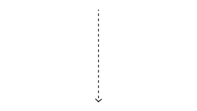 Minimalist animated downward arrow on white background, for user interface, direction navigation