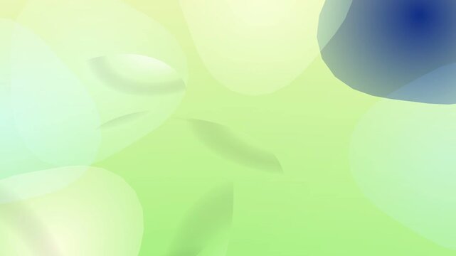 Vibrant green background with blue and yellow bubbles floating freely outdoors
