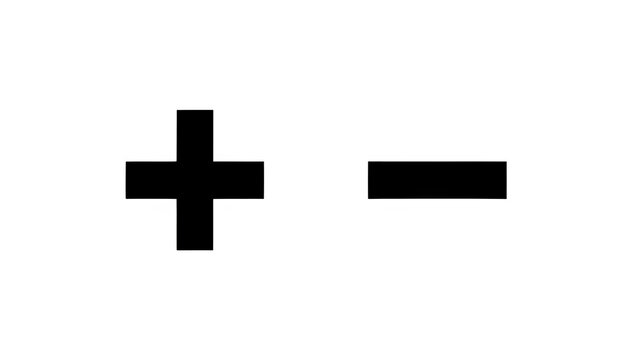 Plus and minus symbols isolated on transparent background. Mathematical and interface icons representing addition, subtraction, increase, decrease, zoom and adjustment concepts.