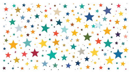 Obraz premium Colorful stars on white background.
