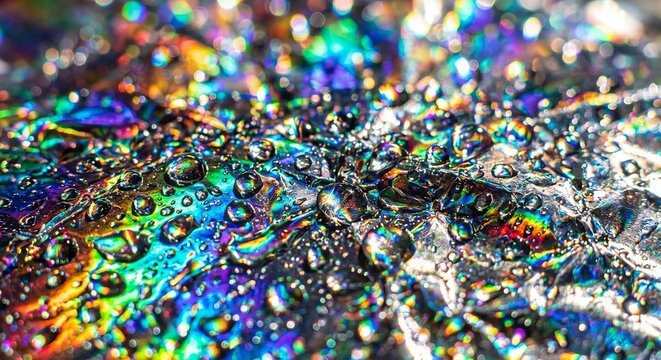 Macro photography using water drops and light diffraction