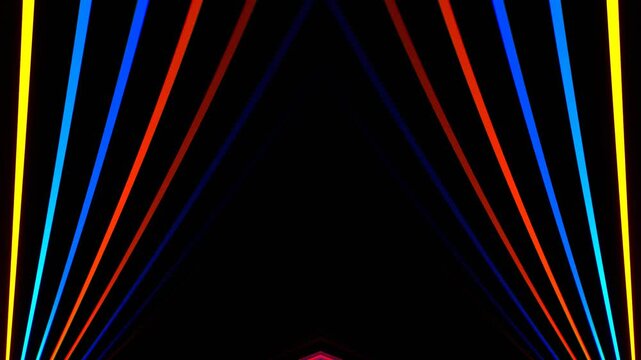 Orange and Blue Descending Endless Lines Background VJ Loop in 4K