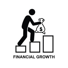 Naklejka premium Financial growth icon isolated on background vector illustration. Non AI Generate.