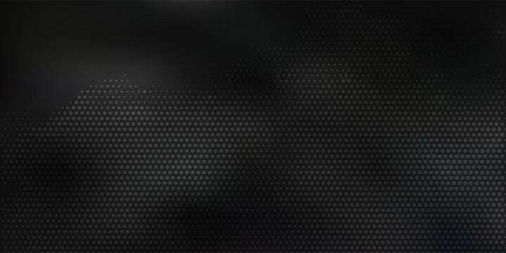 Abstract dark gray and black background with a subtle halftone dot pattern and soft light gradients. modern desain