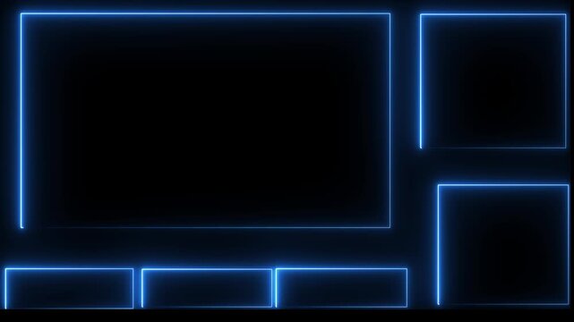 Intermission Stream Overlay Animated, Neon Sign looping facecam and chat for live streaming ,Frame border HUD element. HUD viewfinder. Intermission Stream Overlay Animation.