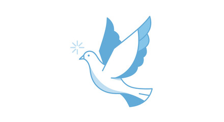 Naklejka premium Minimalist Blue Flying Dove Icon