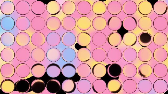 Playful Anime Candy Glass Bubbles Over Colorful Fluid Background