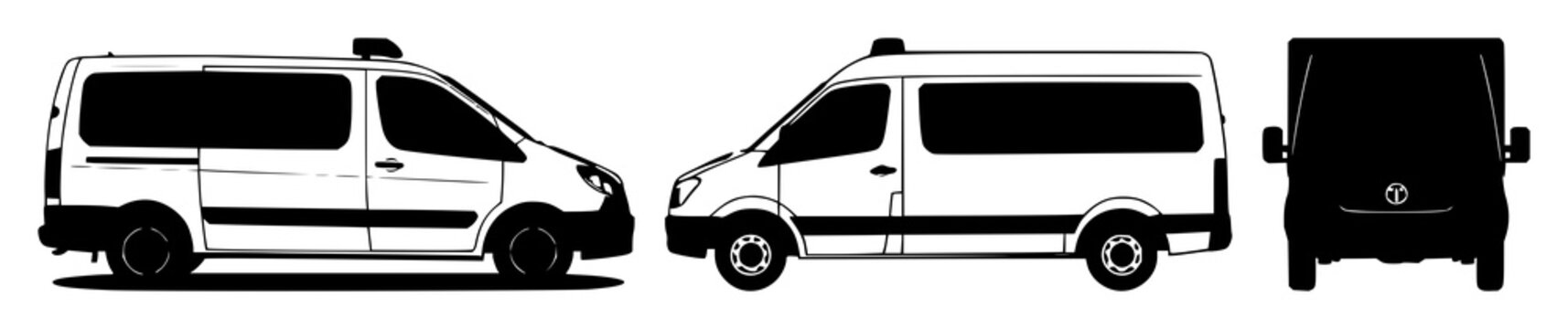 Ambulance set with black silhouette design featuring emergency, medical, transportation with vehicle and isolated background