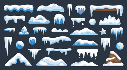 ice stylized snow caps frozen platforms cartoon vector assets © AIcon Star