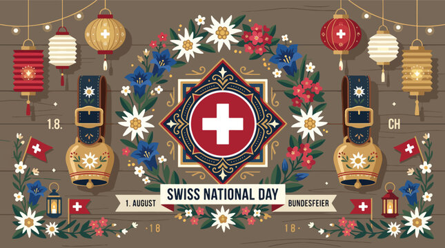 Swiss National Day Celebration Emblem.