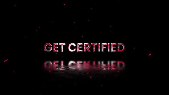 Get Certified Rusty Metal Text Animation 4K Professional Certification Promotion for Career Development and Training Programs