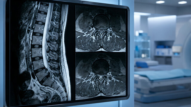 Lumbar Spine Cauda Equina Syndrome MRI Radiology Concept for Medical Education and Patient Care