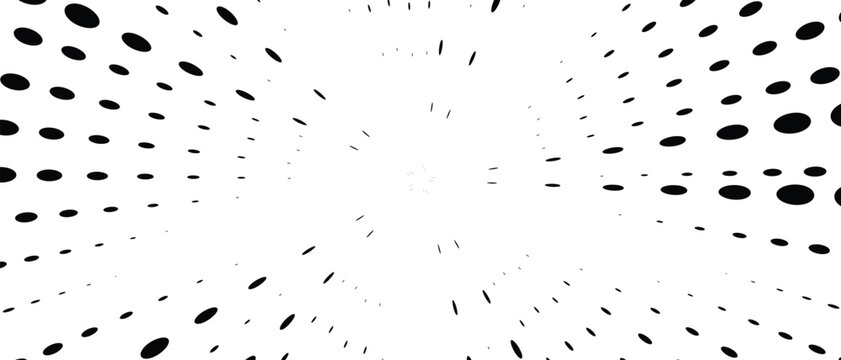 Comic Book Speed Line Burst with Dramatic Manga Action Rays, Dynamic Motion Effect, Superhero Impact Frame and Central Blank Space on White Background
