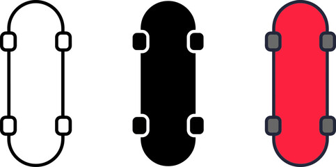 Vector illustration of skateboards in different colors and designs © Growup Pixel
