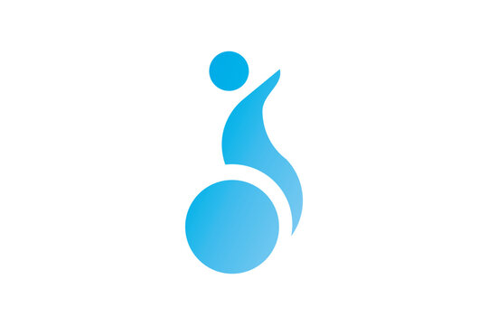 Minimalist Blue Accessibility Wheelchair Side Profile Vector Logo
