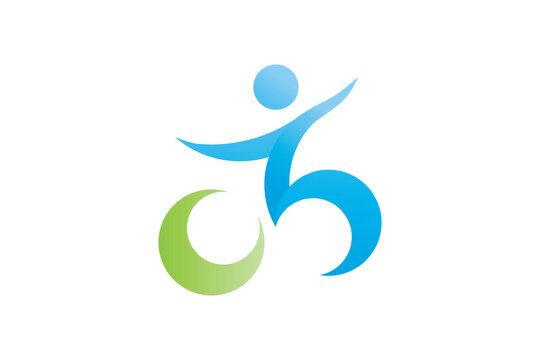 Dynamic Accessibility Wheelchair Swirl Circular Abstract Vector Logo