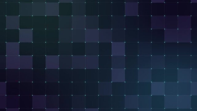 Abstract digital grid background, with pulsing blue, light nodes