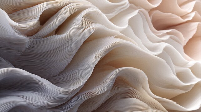Elegant layered wavy paper texture with soft pastel gradient tones for abstract background