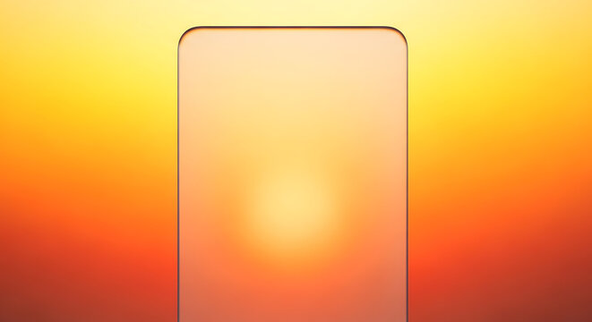 Rectangular translucent plastic sheet with rounded corners presented against a gradient background shape