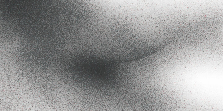 Abstract black and white noise vector background with high contrast film grain texture. Gritty gray overlay with dirty edges and detailed dust particles for retro design