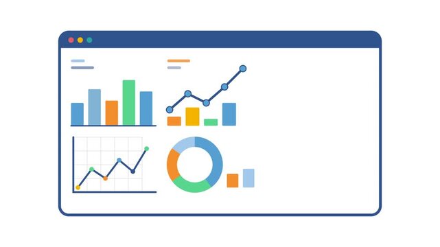 Animated Data Visualization Showing Business Analytics and Financial Growth Within a Modern Digital Dashboard Interface Progress