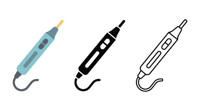 Electrosurgical pencil tool icon for surgical diathermy and hospital medical procedures.