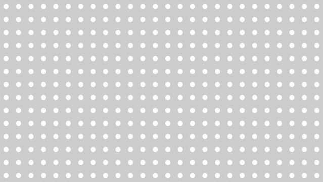 Seamless polka dot pattern with white circles on grey background. Minimalist geometric vector illustration texture for modern wallpaper and design.