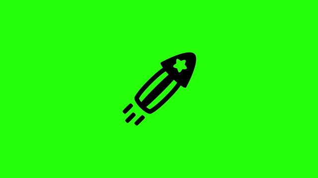 High quality 4K video containing an American patriotic firework rocket silhouette bouncing fluidly. Great popup transition for 4th of July festival promotion.