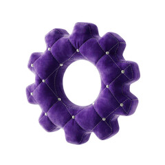 Fototapeta premium Plush Purple Velvet Gear Shape Decorative Pillow
