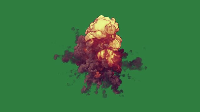 Yellow flower on bunch of popcorn fire it in the middle burns an explosion cartoonish layers backgrounds depth