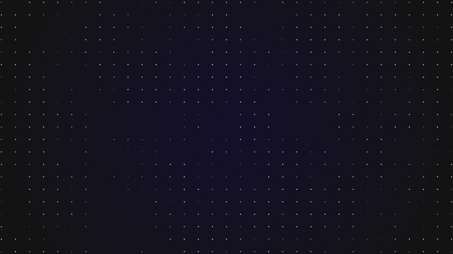 Digital data grid background: pulsing light nodes in dark cyber space
